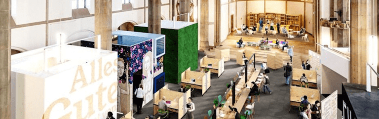 Überblick über die Eventlocation in der digital Church St. Elisabeht in Aachen.