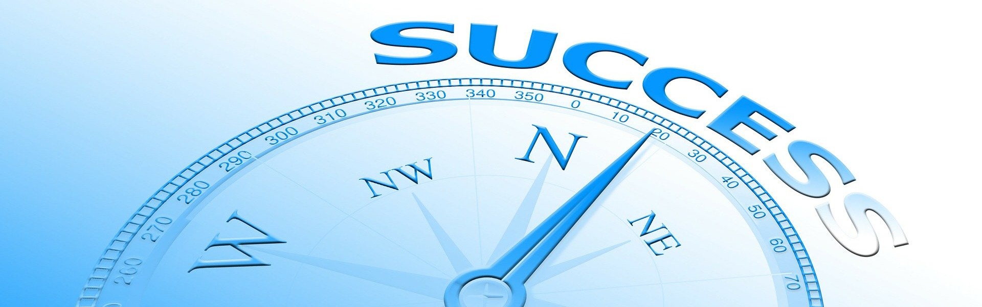 Kompass mit Richtungsanzeige auf Erfolg